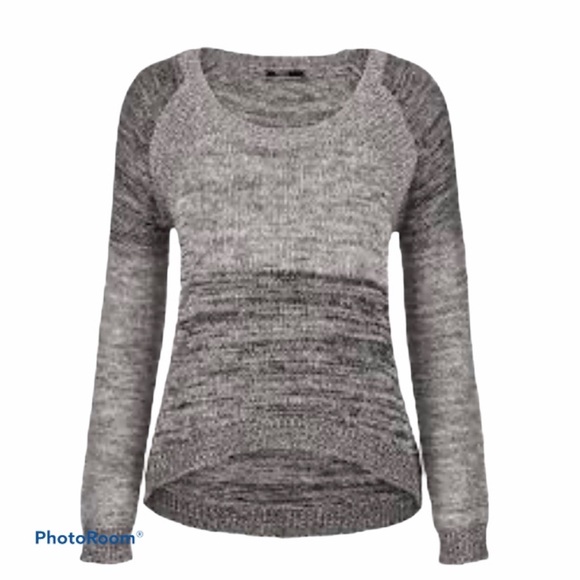 Silver Jeans Marled Gray Color Block Pullover Scoop Neck Sweater S - Picture 1 of 10